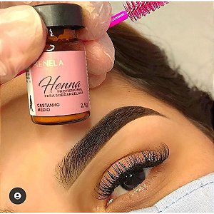 Kit Henna para sobrancelhas Menela 2,5g  CASTANHO MÉDIO