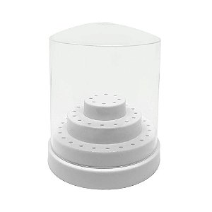 Porta Brocas Branco Dafu Com Tampa Transparente