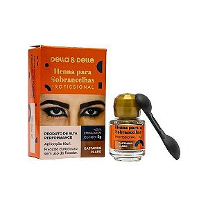 henna della & delle 3g castanho claro novo sobrancelha