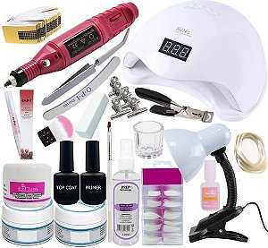 Kit Unha Acrige Completo Gel Uvled  Lixadeira Lixa Elétricaç