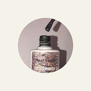 ESMALTE EM GEL COM GLITTER REAL LOVE REFLETIVO 017 PRATA