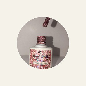 ESMALTE EM GEL COM GLITTER REAL LOVE REFLETIVO 003 ROSA CLARO