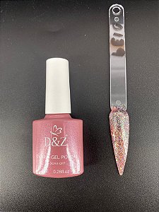 Esmalte Em Gel D&Z uv/gel 010 rosa claro com glitter