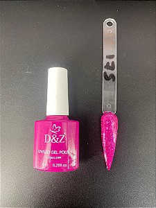 Esmalte Em Gel D&Z uv/gel 046 rosa com glitter
