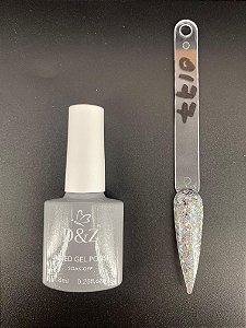Esmalte Em Gel D&Z uv/gel 027 Prateado