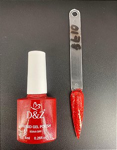 Esmalte Em Gel D&Z uv/gel 049 Vermelho com glitter
