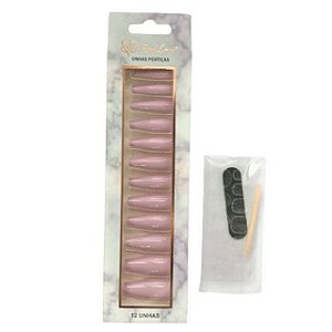 Unha Postiça Pintada Real Love Colorida 12 Nails