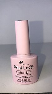 Esmalte em Gel Real Love Linha Light p058 rosa meio branco