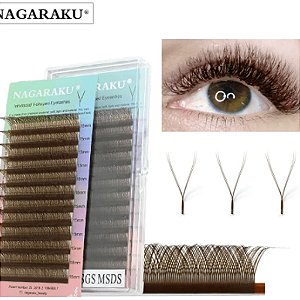 cilios nagaraku fio fio Y mix 0.007D SGS MSDS 8-12mm MARROM