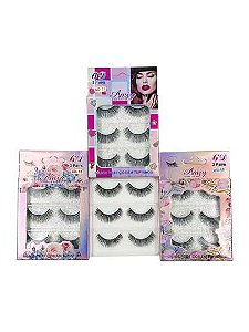 Kit 3 Pares Cilios Postiços 3D Mink Monica Arte TD30