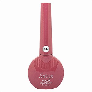 Esmalte em Gel Uv Led Gel Polish 12ml Sioux 14 rosa com glitter