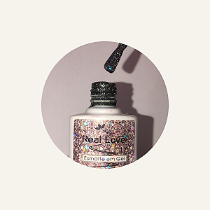 ESMALTE EM GEL COM GLITTER REAL LOVE REFLETIVO 004 pink