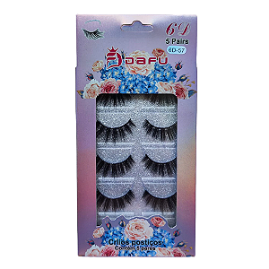 Kit 5 pares  Cilios Postiços 6D Dafu