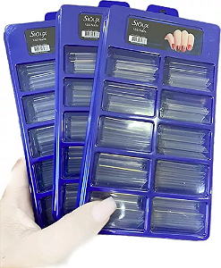 Tips Quadrada 100 Un Transparente Curvatura C Sioux