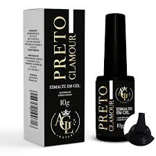 AGL ESMALTE EM GEL PRETO GLAMOUR 10g LED/UV