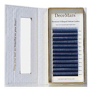 cilios fio a fio para extensão decemars 0.07 D 12mm azul