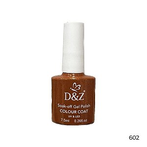 esmalte em gel D&Z 602 laranja com glitter