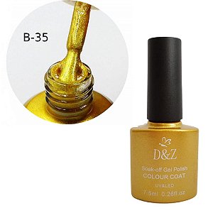 Esmalte Em Gel Helen color 35 glitter dourado