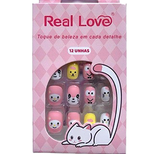 Unha Postiça Real love infantojuvenil 12uni