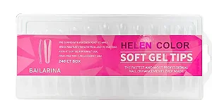 tips soft gel helen color240 pequeno bailarina postiça transparent