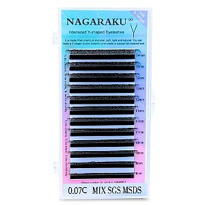 cilios nagaraku fio fio Y mix 0.007C SGS MSDS 8-15mm