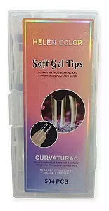 Soft Gel Tip Helen Color Curvatura C Transparente 504 Unidades