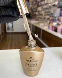 esmalte em gel real love 10ml 004dourado com glitter