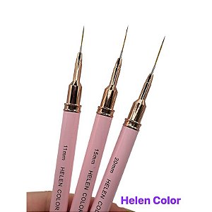Pincel Fino para Decoração 20mm Helen Color Rosa com Tampa