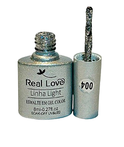 Esmalte em Gel Real Love 8ml Linha Light Prata 004