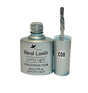 Esmalte em Gel Real Love 8ml Linha Light Prata 003