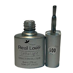 Esmalte em Gel Real Love 8ml Linha Light Prata 001