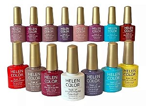 Kit Com 10 Esmaltes Helen Color 10ml Para Unhas Em Gel