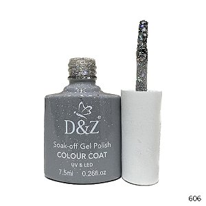 Esmalte Em Gel D&Z uv/gel 606 Glitter Cinza
