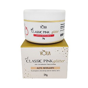 gel vólia classic glitter pink glitter nivelante alongamento
