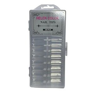 Tips Curvatura C Transparente Longa Helen Color 240uni