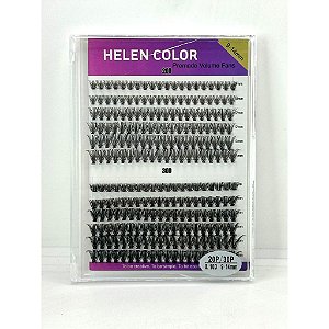 Tufinho Cilios Postiços Helen Color 20P 30P 0.10D 9-14mm Mix