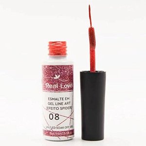 GEL LINE ART (EFEITO SPIDER) 10ML - VERMELHO 08 - REAL LOVE