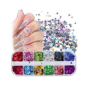 decoração mini estrelinhas para unhas nails