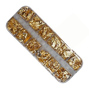 Kit 12 Folha de Ouro Decoração Dourada