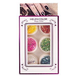 glitter fino helen color com 6 unidades decoração