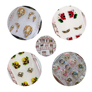 Adesivo Luxo Jóias Peliculas Unhas Cartela Sortida Decoração