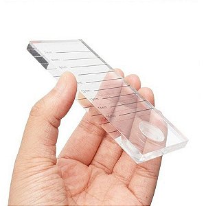 placa de vidro para cílios com marcação mm suporte cola