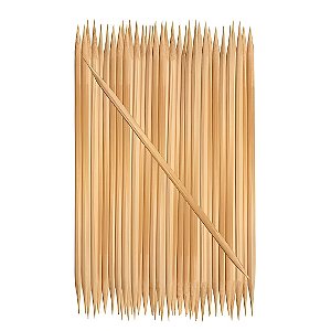 palito com duas pontas de bambu 50 unidades