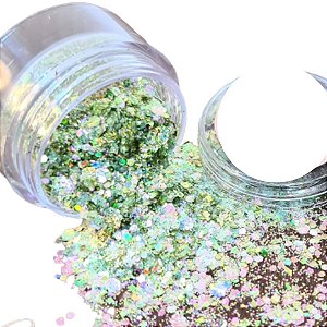 Kit Potinho Glitter Verde Unidade Solto Nail