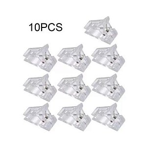 Kit 10 Presilhas Plástico Construção Unhas Fixação