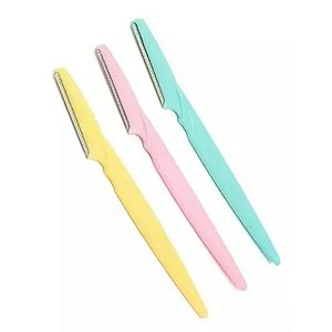 Kit 3 Navalhete Feminina P/ Sobrancelha E Rosto Lâmina Fixa