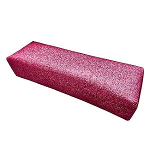 Apoio para Mão E Punho Sem Pezinho Para Unha  Rosa glitter