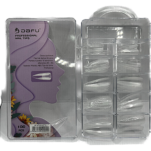 tips abs almond unhas gel 100u trasnparente Unha Postiça