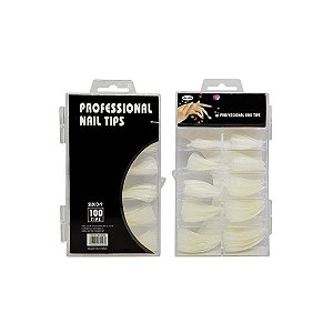 Tips Unhas Alongamento Curvatura C Stiletto Leitosa