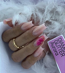 Gel Volia diamond glitter aurora Refil Sache Construtor Unha